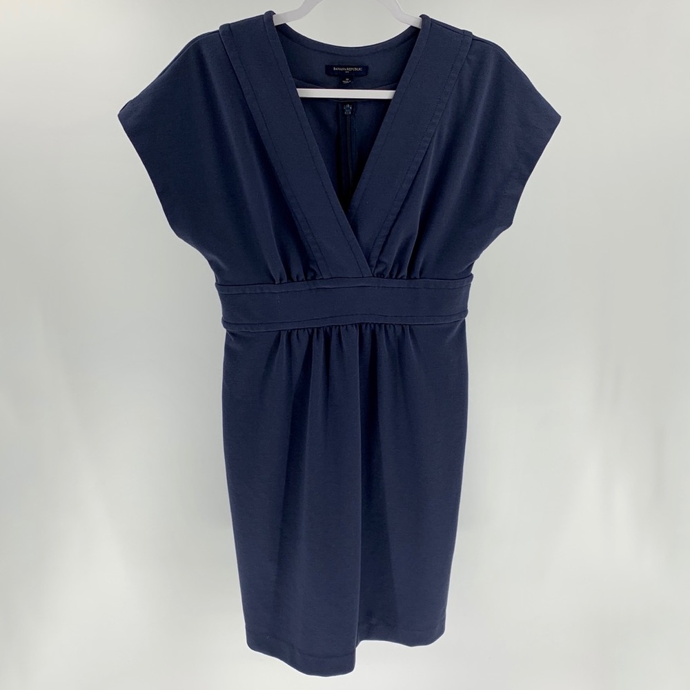 Banana Republic Dress Navy Kimono Wrap Back Zip